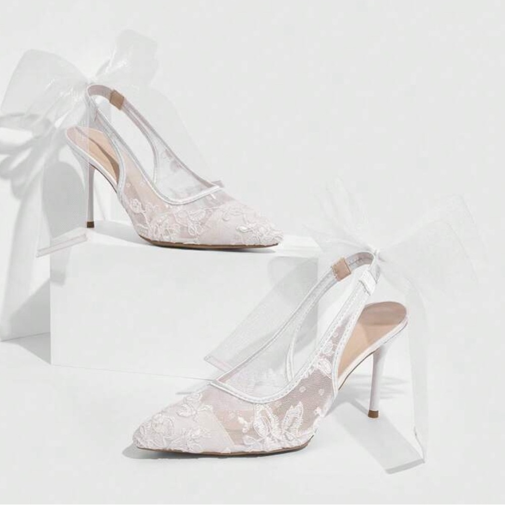 Lace wedding heels